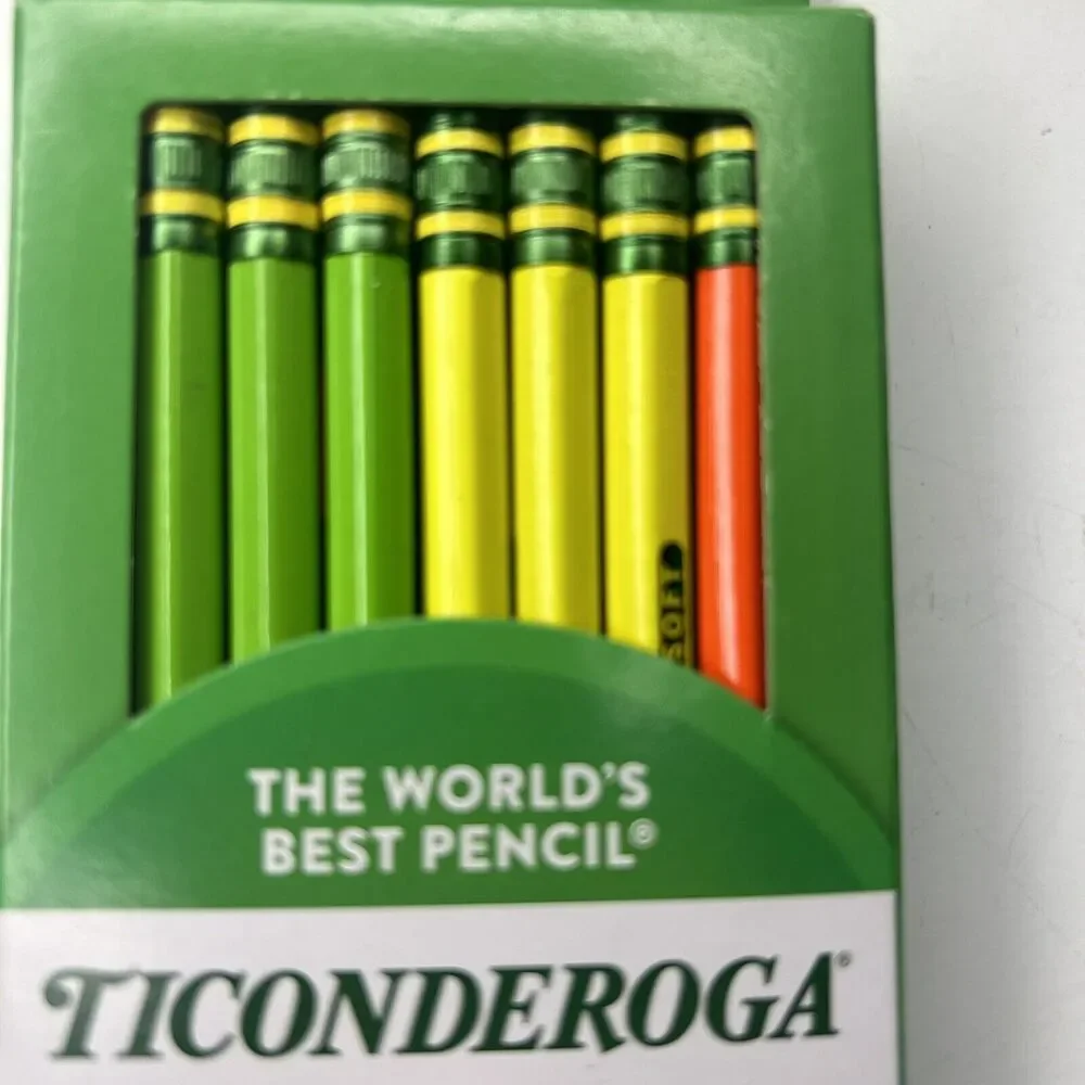 Ticonderoga 18 Ct. Neon Color Standard Wood #2 HB  Pencils Pre-Sharpened Eraser